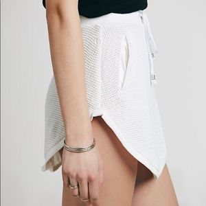 Free People White Mesh Mini Skirt XS